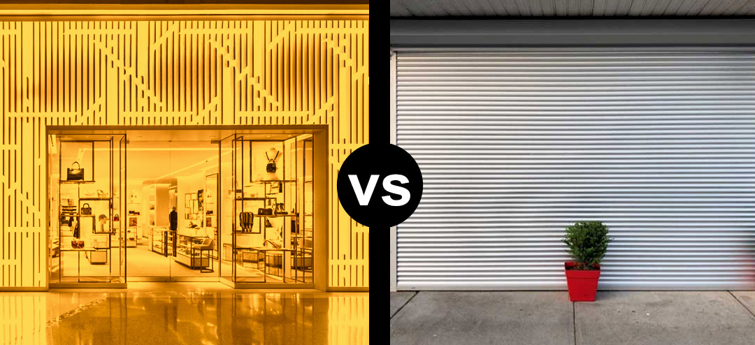 luxurious store front vs normal store front