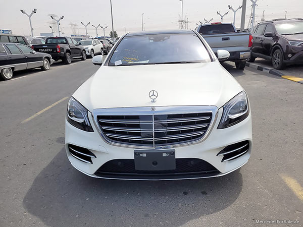 Image of a pre-owned 2019 white Mercedes-Benz S450 car