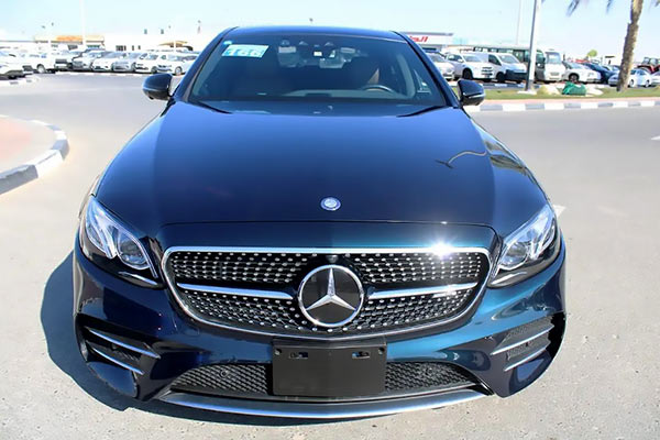 Image of a pre-owned 2017 green Mercedes-Benz E43 car