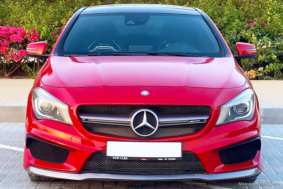 red 2015 Mercedes cla45