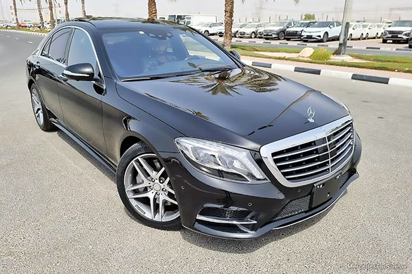 Image of a pre-owned 2015 black Mercedes-Benz S400H car