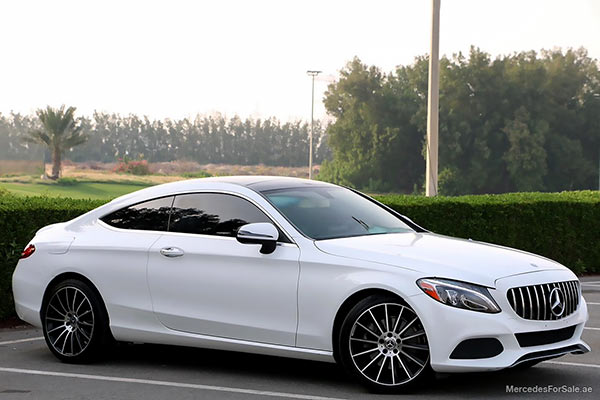 white 2017 mercedes c300 coupe rwd