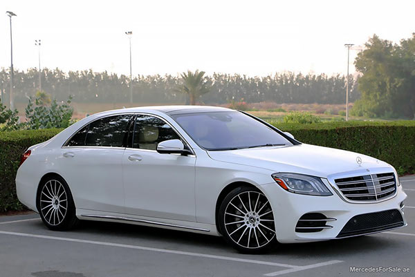 Image of a pre-owned 2019 white Mercedes-Benz S560 car
