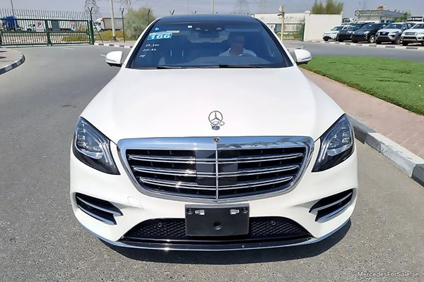 Image of a pre-owned 2018 white Mercedes-Benz S450 car