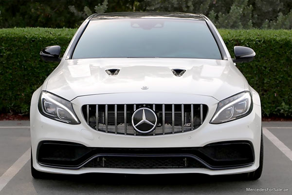 Image of a pre-owned 2015 white Mercedes-Benz C63S car