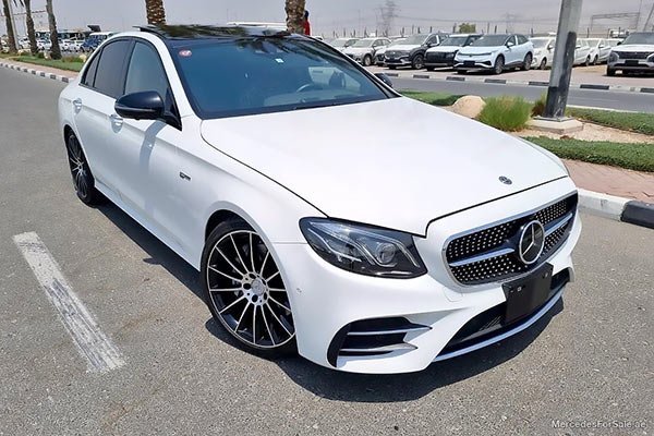Image of a pre-owned 2018 white Mercedes-Benz E43 car