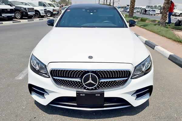 white 2018 Mercedes e43