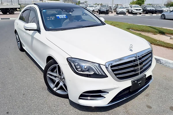 Image of a pre-owned 2018 white Mercedes-Benz S400 car