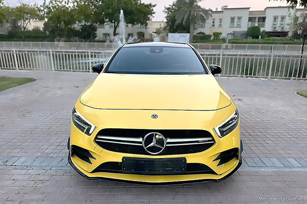 Image of a pre-owned 2020 gold Mercedes-Benz A35 car