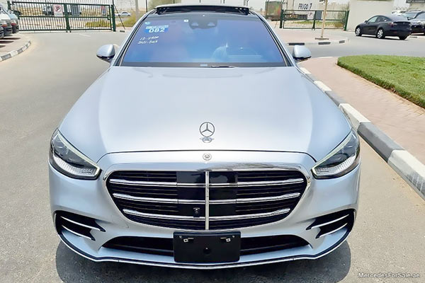 Image of a pre-owned 2021 silver Mercedes-Benz S500 car