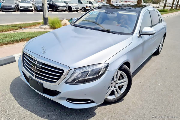 Image of a pre-owned 2017 silver Mercedes-Benz S550L car