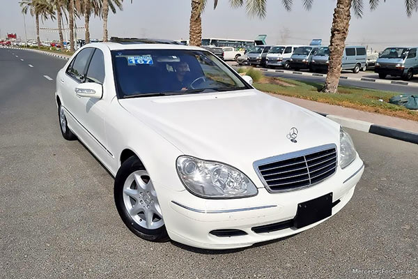 Image of a pre-owned 2004 white Mercedes-Benz S500L car