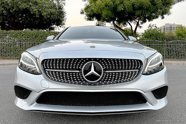 Image of a pre-owned 2020 silver Mercedes-Benz C300 car