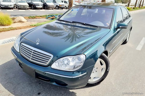 Image of a pre-owned 2002 green Mercedes-Benz S600L car