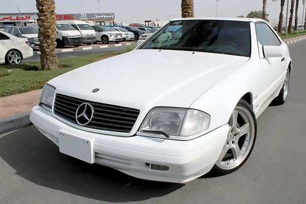 white 1997 mercedes sl320 coupe rwd