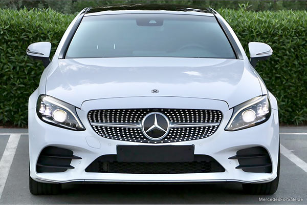 Image of a pre-owned 2019 white Mercedes-Benz C200 car