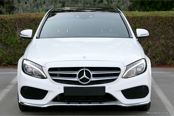 Image of a pre-owned 2017 white Mercedes-Benz C250 car