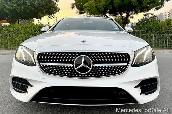 Image of a pre-owned 2018 white Mercedes-Benz E300 car