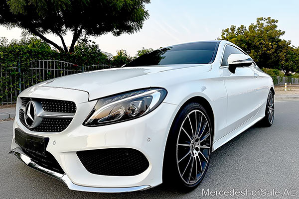 Image of a pre-owned 2018 white Mercedes-Benz C200 car