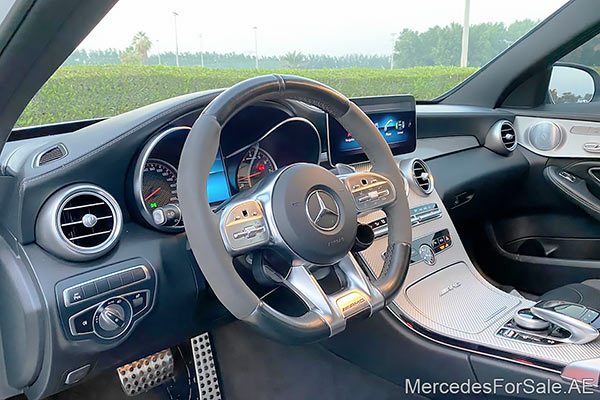 white 2019 Mercedes c63s