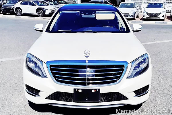 Image of a pre-owned 2014 white Mercedes-Benz S550 car