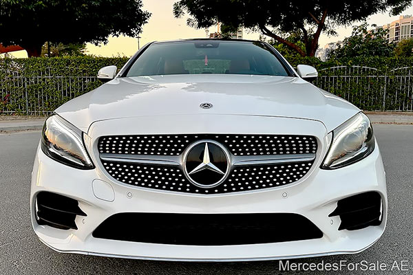 Image of a pre-owned 2021 white Mercedes-Benz C300 car