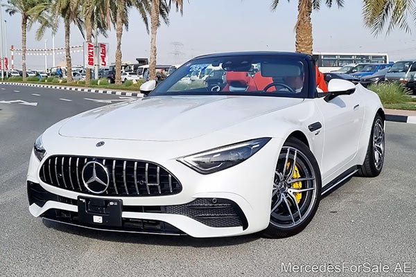 Image of a pre-owned 2023 white Mercedes-Benz Sl43 car