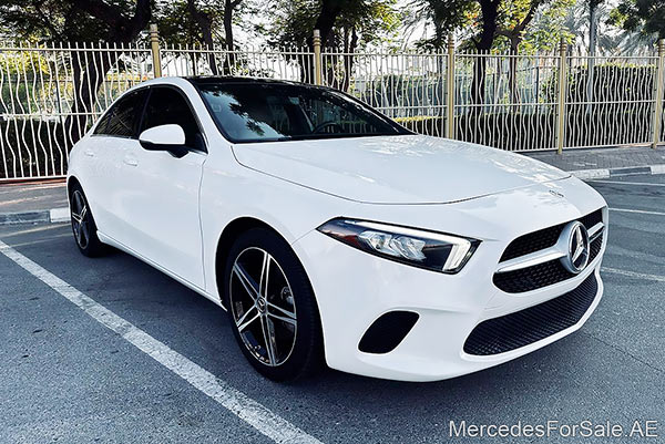 Image of a pre-owned 2019 white Mercedes-Benz A220 car
