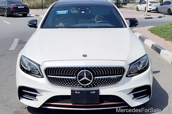 white 2018 Mercedes e43