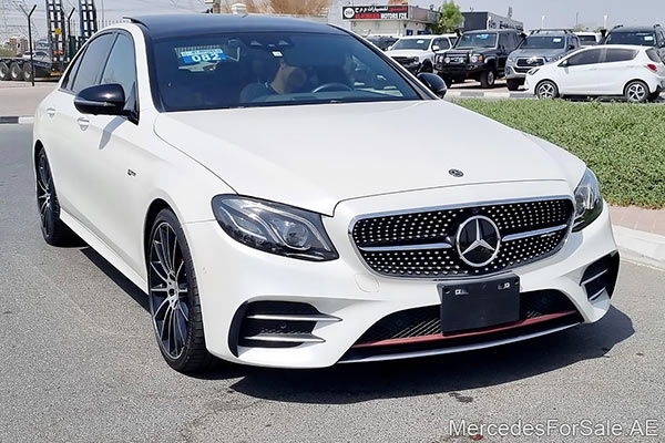 white 2018 Mercedes e43