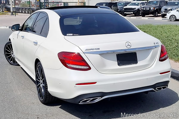 white 2018 Mercedes e43