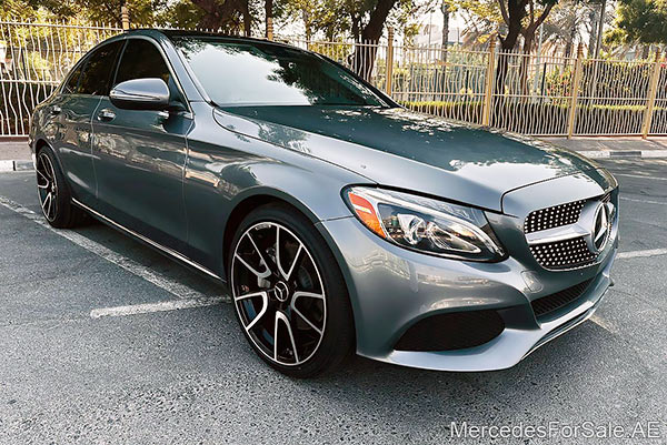 Image of a pre-owned 2017 grey Mercedes-Benz C300 car