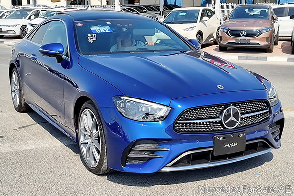 blue 2021 Mercedes e450