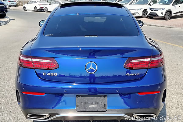 blue 2021 Mercedes e450