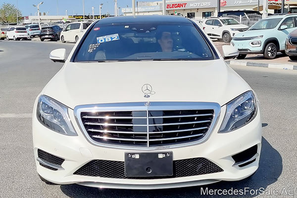 Image of a pre-owned 2015 white Mercedes-Benz S550 car