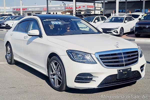 Image of a pre-owned 2018 white Mercedes-Benz S560 car