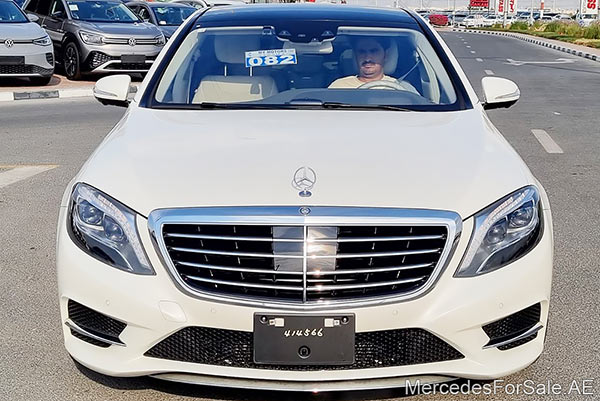 Image of a pre-owned 2015 white Mercedes-Benz S550 car