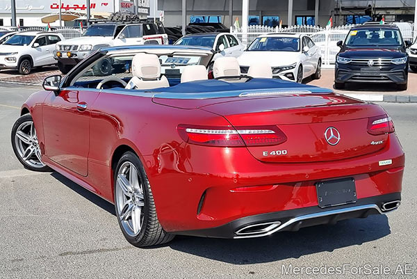 red 2018 Mercedes e400