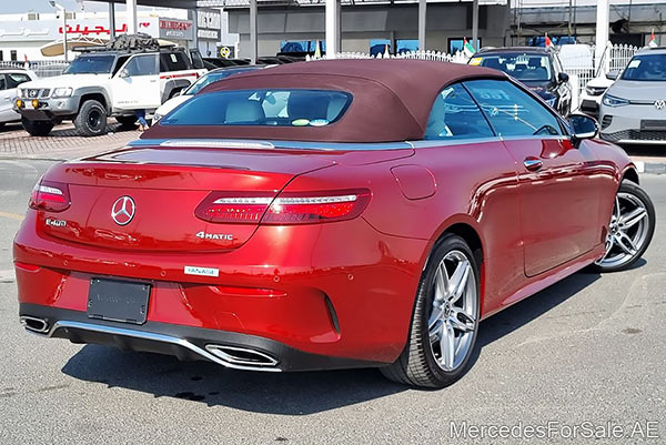 red 2018 Mercedes e400