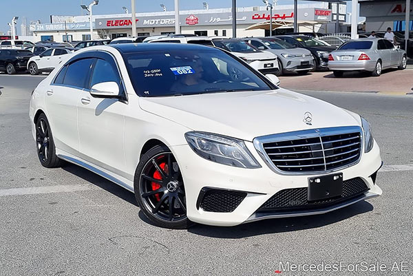 Image of a pre-owned 2014 white Mercedes-Benz S550 car