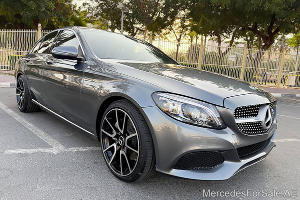 Image of a pre-owned 2018 grey Mercedes-Benz C300 car