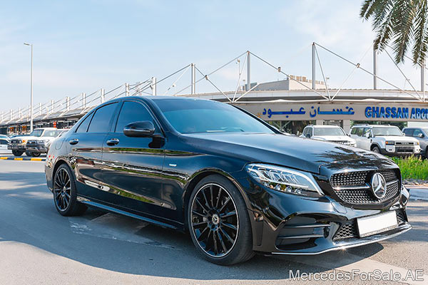 Image of a pre-owned 2021 black Mercedes-Benz C300 car