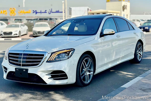 Image of a pre-owned 2018 white Mercedes-Benz S560 car