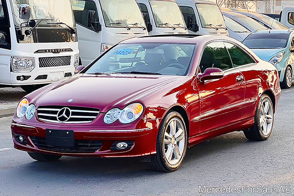 red 2008 Mercedes clk320