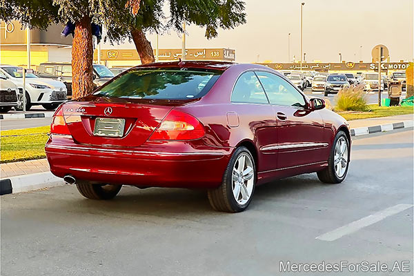 red 2008 Mercedes clk320