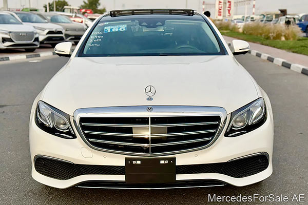 Image of a pre-owned 2019 white Mercedes-Benz E450 car