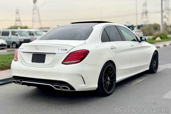 white 2016 Mercedes c63